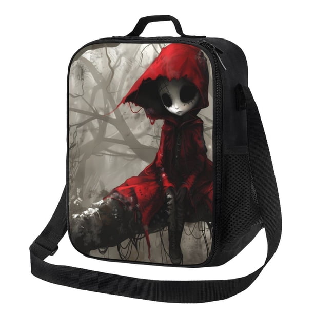 Balery Dark Red Hooded Girl Caja de Almuerzo y Bolsa de Almuerzo para Hombres y Mujeres, Bolsa de Almuerzo Reutilizable con Gran Capacidad, Bolsa de Almuerzo Aislada
