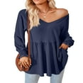 thumbnail image 2 of PENGXIANG Tunique pour Femmes T-Shirts à Manches Longues et Col Rond, 2 of 7