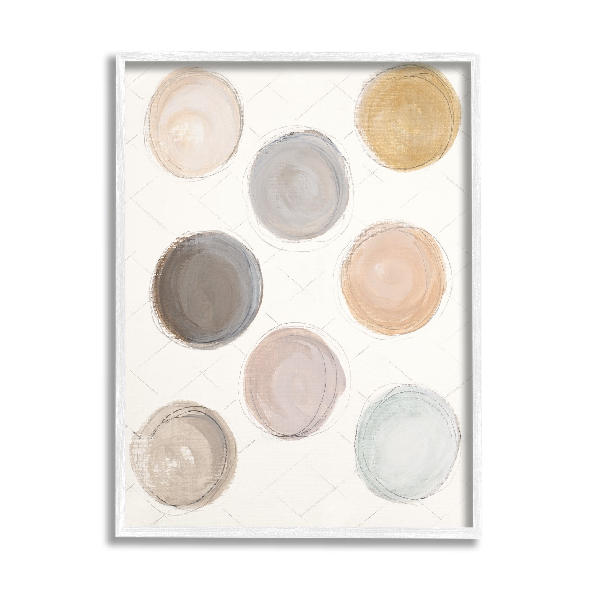 Stupell Industries Dull Paint Circles Quilted Beige Linen Backdrop,24 x 30, Design by Patricia Pinto