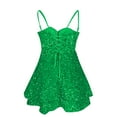thumbnail image 5 of ZQUUVOU Women's Sequin Sapghetti Strap Dress Solid Color A Line Cocktail Party Midi Dress D-Green,M, 5 of 5