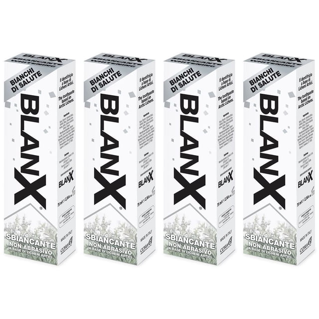 Pasta dental BLANX Arctic Lichens blanqueadora 75 ml, pack de 4