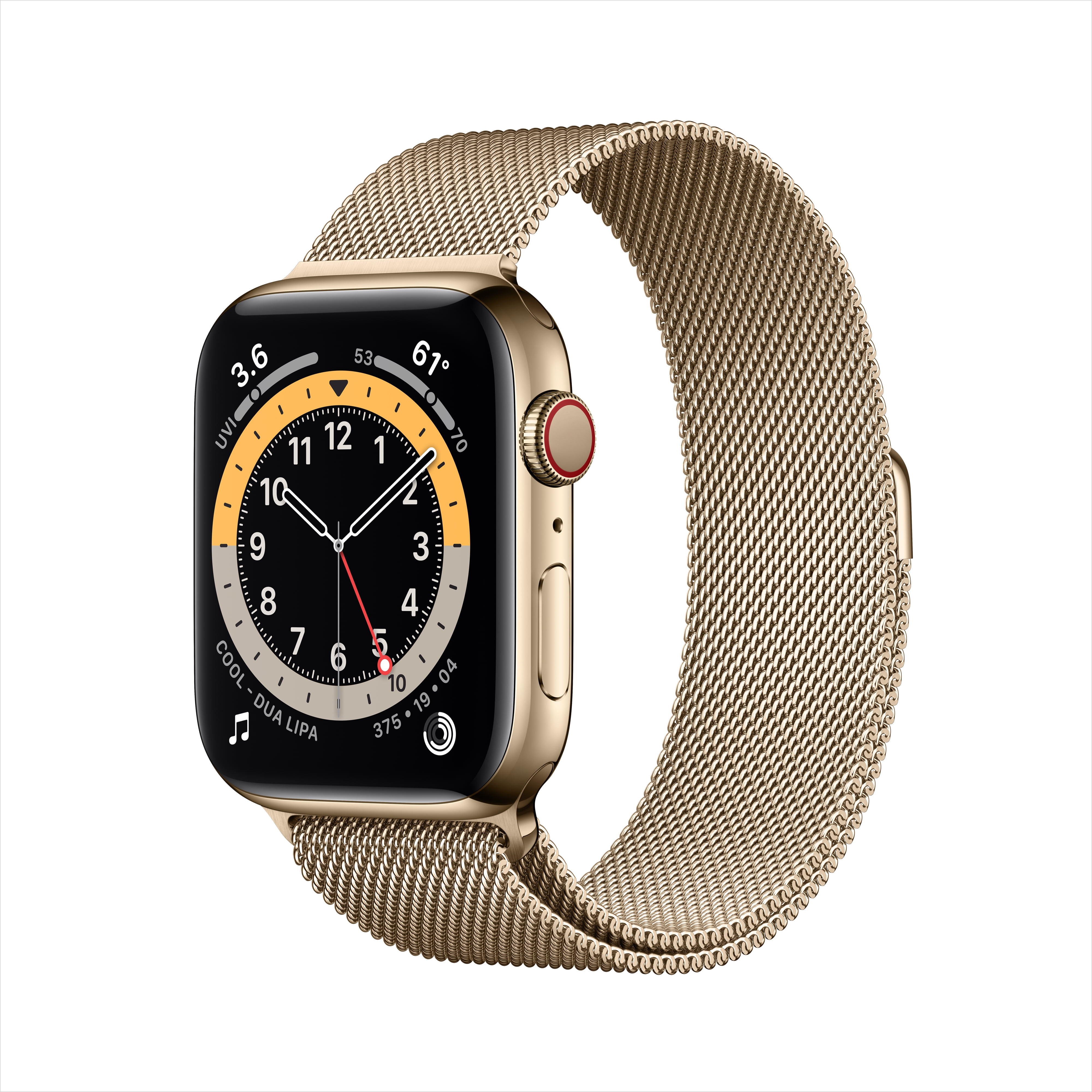 Apple Watch Series 6 GPS + Cellular, 44mm Gold Stainless Steel Case with  Gold Milanese Loop