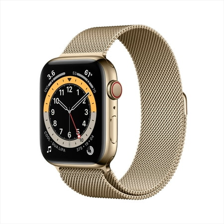 Apple Watch Series 6 GPS + Cellular, 44mm Gold Stainless Steel Case with Gold Milanese Loop