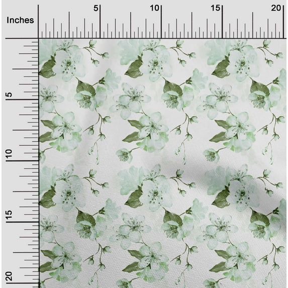 oneOone Cotton Jersey White Fabric Florals Diy Clothing Quilting Fabric Print Fabric By Yard 58 Inch Wide-Q8S