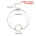 thumbnail image 2 of Maoww Bracelet de Cheville à Boucle Mode Délicat Ajustable Résistant à l'Usure Rond Or Argent Bracelet Saint-Valentin Chaînes de Pieds pour Femmes Argent, 2 of 4
