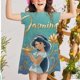 thumbnail image 2 of Ropa para niñas, vestidos de verano, novedad de 2022, vestidos de flores para niños de Disney Jasmine Princes para 2-12 años, vestido para niños pequeños New6T Gao Jinjia LED, 2 of 2
