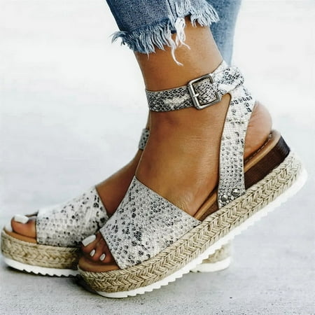 Women Women s Fashion Casual Peep Toe Platforms Wedges Sandals Shoes Womens Sandals Pu Khaki 37