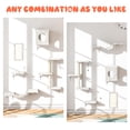 thumbnail image 4 of 5 Cat Wall Shelves Set  Wall-mounted Climber With House Bridge Hammock Space-saving Play Furniture White, 4 of 6