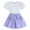 Purple, variant on GiLiling Toddler Girl 2 Piece Summer Outfits Puff Short Sleeve Ribbed Knit Top and Mini Skirt Set Cute Kids Clothes (Red, 5 Years)