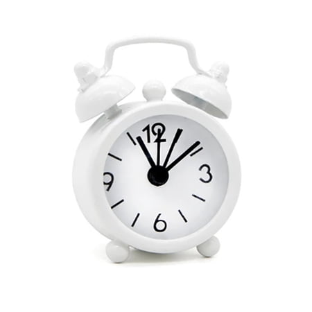 Mini Metal Alarm Clock for Desk, Portable 4 cm Round Travel Clock photo Mini Metal Alarm Clock for Desk, Portable 4 cm Round Travel Clock image
