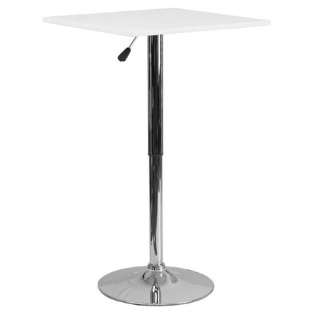 Flash Furniture 23.75'' Square Adjustable Height White Wood Table (Adjustable Range 33'', 40.5'')