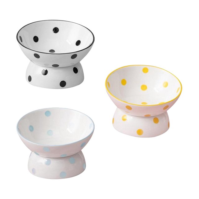 3 Uds 200ml Cerámica Elevada Gato Alimentador Tazón Inclinado Plato De Gloria Comedero para gatos