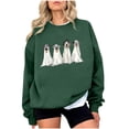 thumbnail image 2 of RKSTN Halloween Sweatshirt for Women Ghost Dog Graphic Long Sleeve Crew Neck Relaxed Fit Daily Casual Wear Pullover Women's Sweatshirts (Green ,S), 2 of 4
