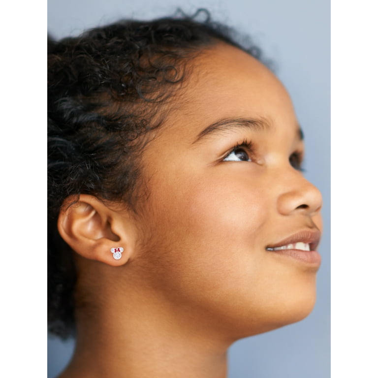 Disney Girl's / Tween Minnie Mouse CZ Stud Earrings, Cubic