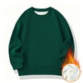 thumbnail image 3 of Tsivenald Cotton Boys Sweatshirt Oversized Long Sleeve Warm Sweatshirt Casual Soft Fall Winter Crew Neck Pullover Tops(14-15 Years,Green), 3 of 4