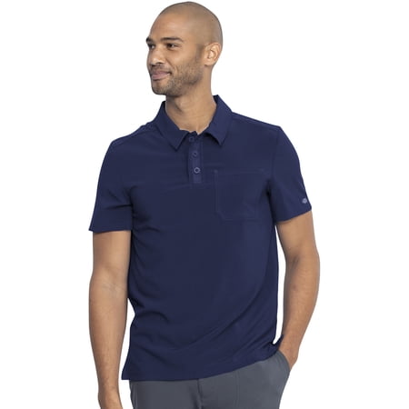 Dickies EDS Essentials Medical Scrubs Top for Men Polo DK925, L, Navy