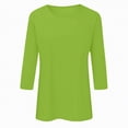 thumbnail image 5 of Towmus Womens Tops 3/4 Sleeve Solid Color Crew Neck T Shirt Oversized Casual Women Blouse Business Work Summer Dresses S-3XL Under $6, 5 of 6