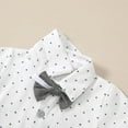 thumbnail image 5 of SANMIO Baby Boy Clothes Suits Summer Short Sleeve Dress Shirt+Vest+Tie+Pants Infant Boy Wedding Christening Outfits Set 0-24M, 5 of 8