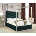 thumbnail image 2 of Maykoosh Neo-Classical Nostalgia Modern , Contemporary Velvet Upholstered Bed with Deep Detailed Tufting and Chrome Canopy-Color:Green,Size:Queen, 2 of 4