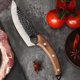 thumbnail image 3 of Cuchillo de carnicero Cuchillo de deshuesar de acero inoxidable forjado a mano con funda 27,5 cm Herramienta de corte de carne de alta resistencia Mango de madera ergonómico para cocina Camping BBQ, 3 of 7