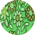 thumbnail image 1 of Ahgly Company Machine Washable Indoor Round Transitional Emerald Green Area Rugs, 3' Round, 1 of 7