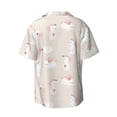 thumbnail image 4 of Goofa Beautiful Rabbit Printed Men's Casual Short-sleeved Shirt,Lightweight Breathable Button-down,Summer Casual men's top,Versatile Fashion shirt-4X-Large, 4 of 7