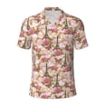 thumbnail image 2 of Daiia Rose Flowers Pattern Men’s Polo Shirts,Solid Deck Shirt,Classic Fit, Breathable Cotton Polo for Casual and Sport Wear-3X-Large, 2 of 7