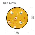 thumbnail image 5 of 36.2 Inch Round Floor Mat Cartoon Chickens Pattern Carpet Decor Rug for Living Room Bedroom, 5 of 6