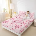 thumbnail image 3 of Manfei Girly Cherry Bow Design Queen Sheet Sets For Girls,Letter J Alphabet Initial Bed Set,4pcs, 3 of 6