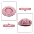 thumbnail image 6 of WRISTBIQUE 1Set Pink Round Casual Lightweight Beret Hats for Girls Traveling Autumn 11.6x11.6x0.6in, 6 of 8