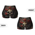 thumbnail image 3 of Sikiie Classical Rose Crown Skull Print Workout Shorts Women Scrunch Butt Gym Shorts Seamless High Waist Tummy Control Yoga Biker Athletic Shorts, 3 of 5