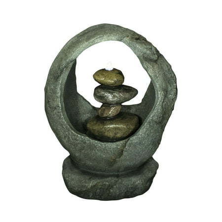 FOUNTAIN-ROCK STACK IN GROTTO WITH LED