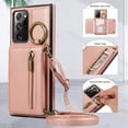thumbnail image 3 of Decase Compatible with Samsung Galaxy Note 20 Ultra Case with Card Holder and Strap for Women,Crossbody Lanyard,Stand Ring Kickstand,Snap Clasp,Phone Wallet Case,Rosegold, 3 of 10