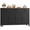 Black/Rustic Brown, variant on 55" Buffet Cabinet, Modern Farmhouse Sideboard Buffet with Drawers, Large Kitchen Storage Cabinet with Adjustable Shelves, Wood Coffee Bar for Kitchen, Dining Room, Living Room, Black
