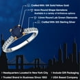 thumbnail image 2 of Gem Stone King 925 Silver and 10K Yellow Gold Blue Sapphire and Lab Grown Diamond Engagement Ring for Women | 1.28 Cttw | Round 6MM | Gemstone September Birthstone | Size 6, 2 of 6