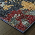 thumbnail image 3 of 5' X 7' Blue And Red Abstract Power Loom Stain Resistant Area Rug, 3 of 5
