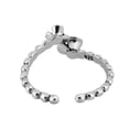 thumbnail image 2 of AeraVida Cute Adjustable Conjoined Twin Flowers Beaded Band Sterling Silver Toe or Pinky Ring for Women Accessories Jewelry Gift Anniversary, 2 of 4