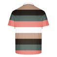 thumbnail image 4 of Odbmxy Collared Short Sleeve Polo Shirts for Men Mens Tops Leisure Color Block Loose Fit Vintage Striped Shirts,S, 4 of 4