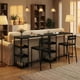 thumbnail image 4 of Juego de Comedor de 3 Piezas para Espacios Pequeños - Mesa de Bar Moderna Rectangular con 2 Taburetes, Estructura de Metal Resistente, Ideal para Apartamento, Cocina, Desayunador o Café en Casa, 4 of 8