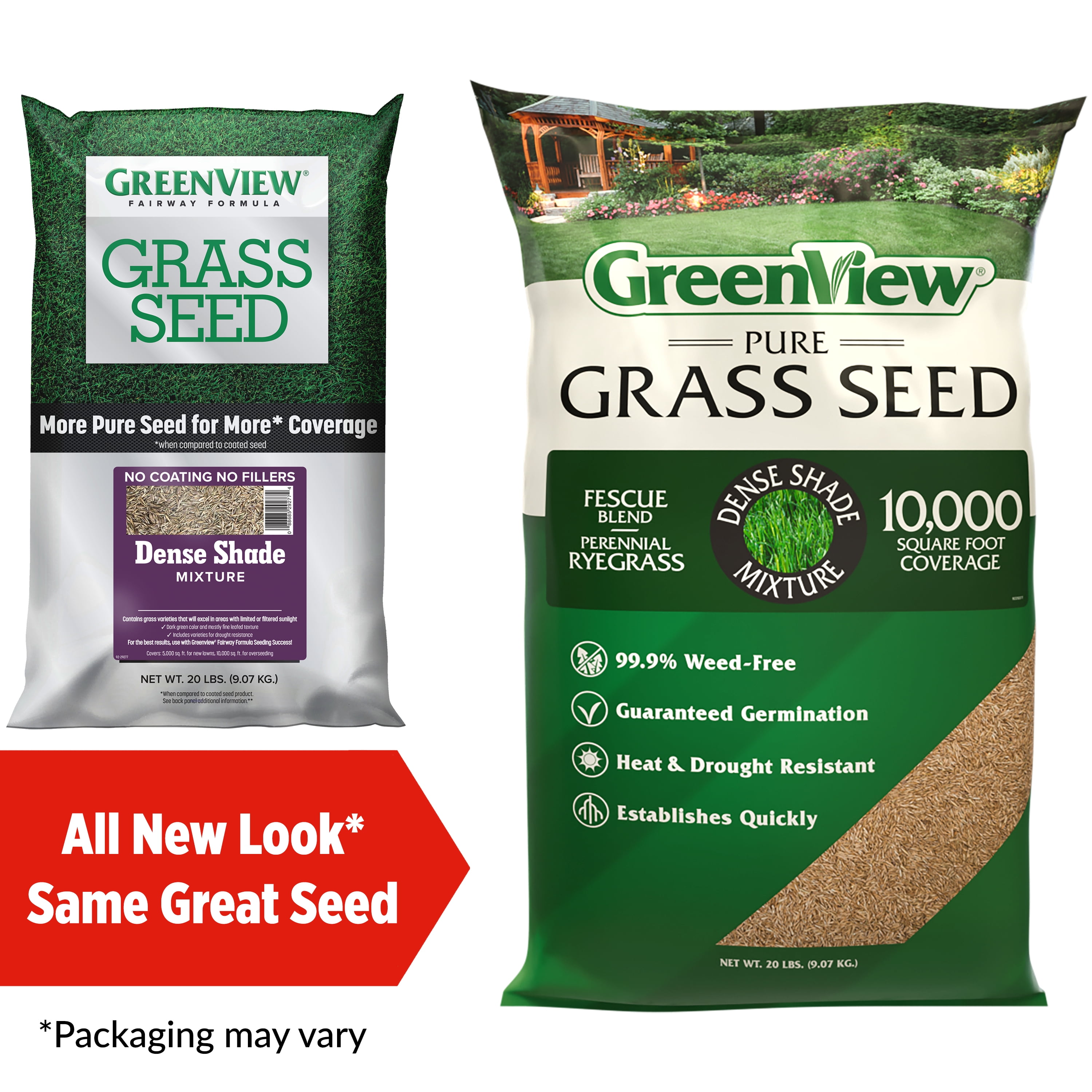 GreenView Pure Grass Seed Dense Shade Mixture, 20 lb. Bag – Covers up to 10,000 sq. ft.