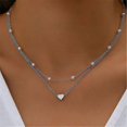 thumbnail image 3 of 2024 2pcs Romantic Heart Pendants Necklace For Women Gold Silver Color Multilayered Oval Beads Chain Necklace Minimalism Female Jewelry--5-Product co 5, 3 of 5