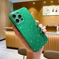 thumbnail image 3 of Cute Glitter Bling Case for iPhone 15 Pro Max Case 6.7 inch, Slim Sparkle Protective Shockproof Soft Silicone Phone Cover for Women Girls (Alpine Green), 3 of 14