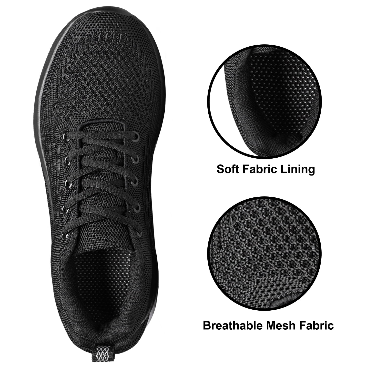 Mens Walking Shoes Non Slip Running Shoes Lightweight Tennis Shoes Breathable Workout Shoes Comfortable Fashion Sneakers Black Size 12