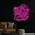thumbnail image 2 of Glowneon Have A Holly Dolly Christmas Neon Sign, Holly Dolly Xmas Led Sign, Howdy Hat LED Light, 2 of 5