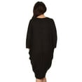 thumbnail image 4 of Moa Collection Women's Casual Solid Loose Fit Long Sleeve Dolman Style Midi Dress, 4 of 4