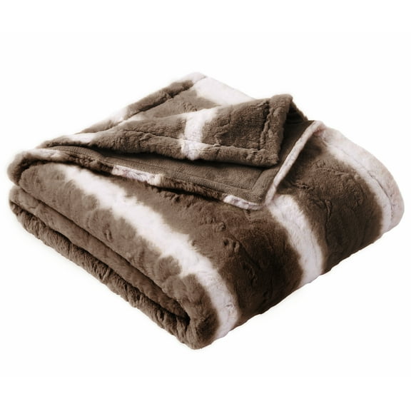 Better Homes & Gardens Brown Ombre Faux Fur Throw, 50" x 72", Adult/Teen