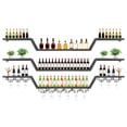 thumbnail image 6 of golytefs 55inch Modern Led Wine Rack Wall Mounted Hanging Large Liquor Shelf for Liquor Bottles with Led Light with Wine Glass Hooks 3-Tier for Home Bar Dining Room Cafe Decorative (Black 140*20cm), 6 of 8