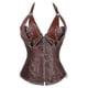thumbnail image 1 of Vestido con corsé Steampunk para mujer, corsé gótico de piel sintética con falda de encaje asimétrica, conjunto S-6xl, 1 of 5