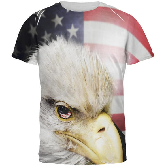4th of July American Bald Eagle Eye Flag All Over Mens T Shirt Multi MD