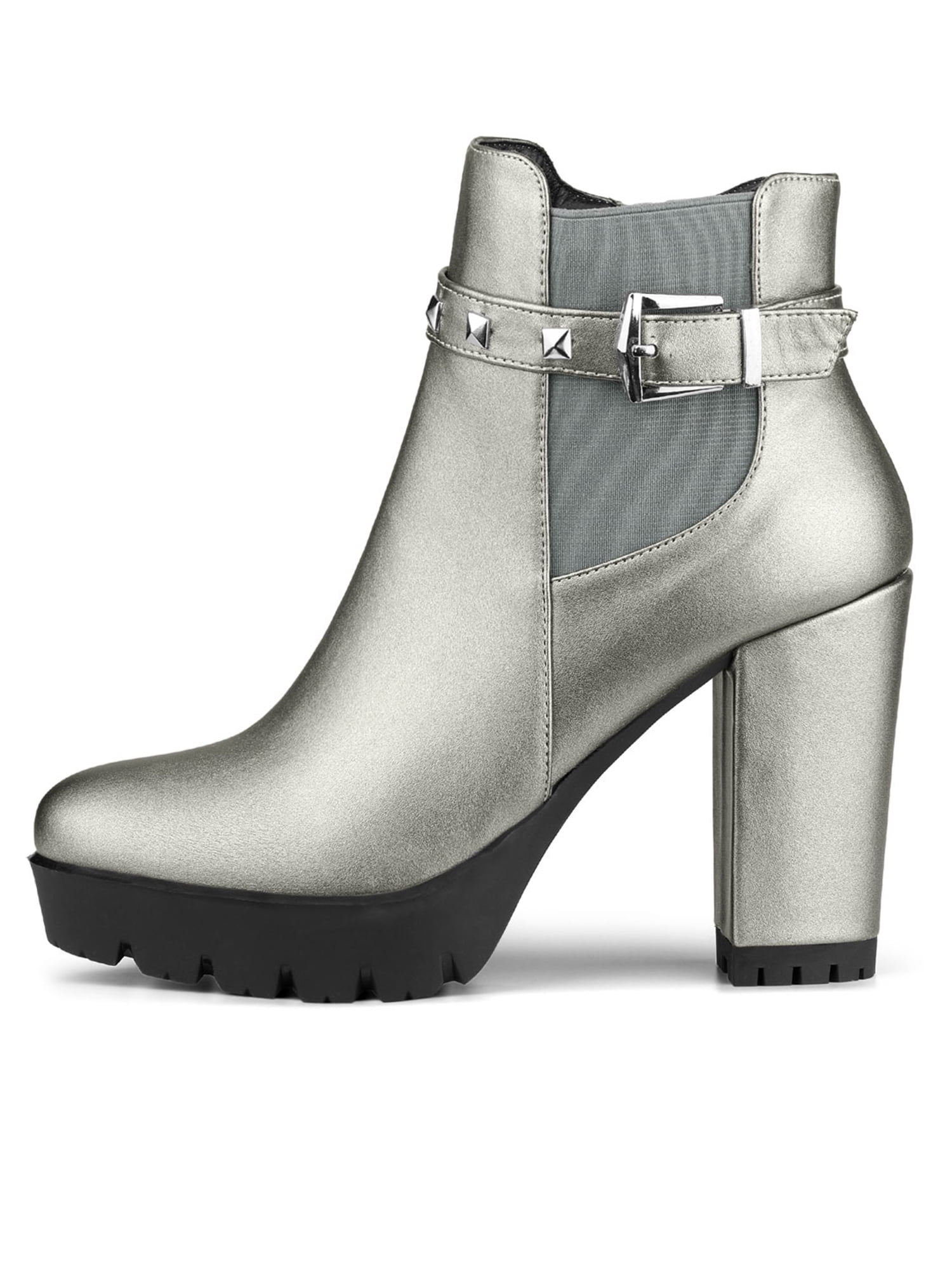 silver platform boots size 6